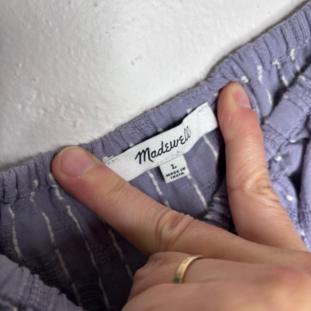 Madewell Smocked Waist Crop Top Lavender Size L EUC - Picture 6 of 9